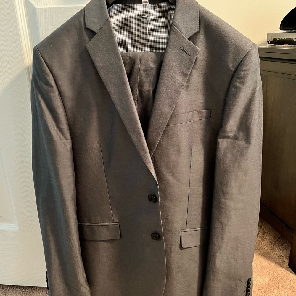 Dark gray mens Express suit. Worn once